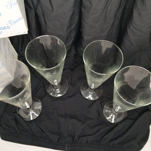 Princess House Heritage #442 Crystal Pilsner Drinking Glasses Set of 4 Barware - Picture 4 of 6